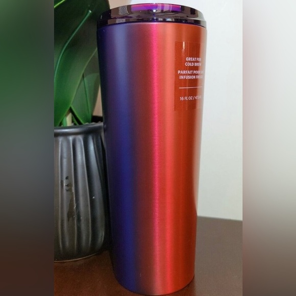 Starbucks Watermelon Cold Brew Cup Blue Gradient Stainless Steel Tumbler 16oz - Picture 11 of 16